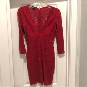 Stunning Bebe Lace Cocktail Dress red size xs